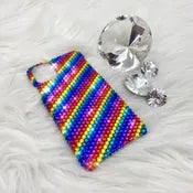 Luxe Bling Phone Case for iPhone - Rainbow Design - Premium Glass Rhinestones
