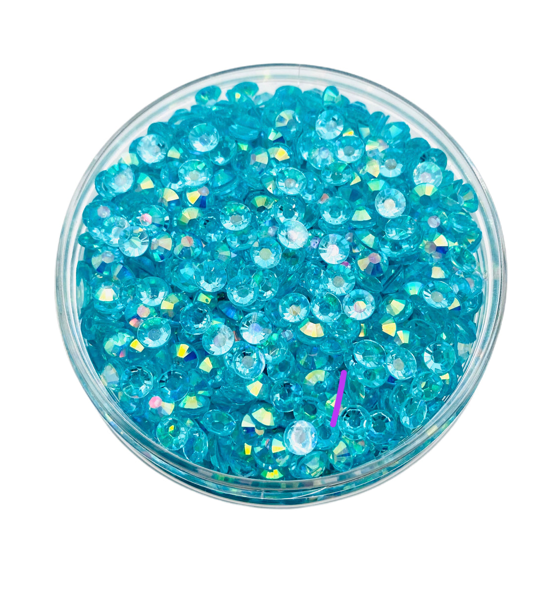 TRANSPARENT AB Resin / Jelly Round Flat Back Rhinestones - Paradise Punch