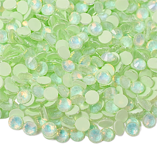 Mocha Light Emerald Opal Glass Crystals