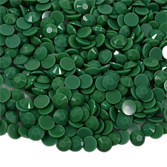 Solid Emerald Resin Jelly Round Flat Back Rhinestones