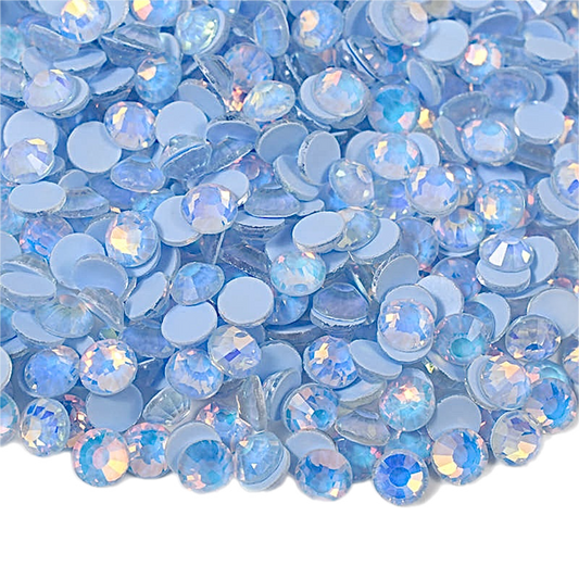 Mocha Light Sapphire Opal Glass Crystals