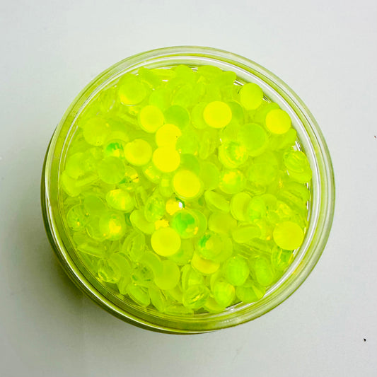 Citrine Neon Opal Round Glass Flatback Crystals