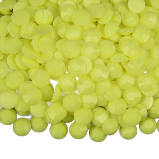 Macaroon Pea Green Resin Jelly Round Flat Back Rhinestones