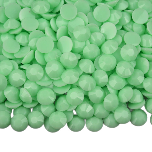 Macaroon Mint Green Resin Jelly Round Flat Back Rhinestones