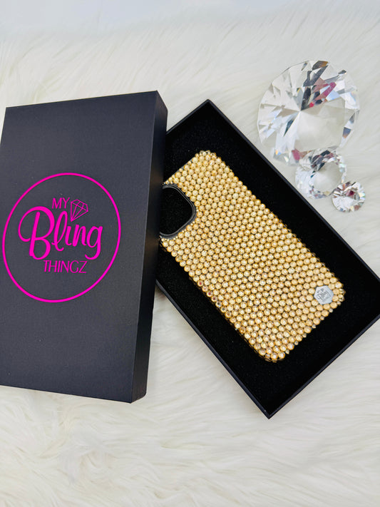 Luxe Bling Phone Case for iPhone - Golden Shadow - Premium Glass Rhinestones