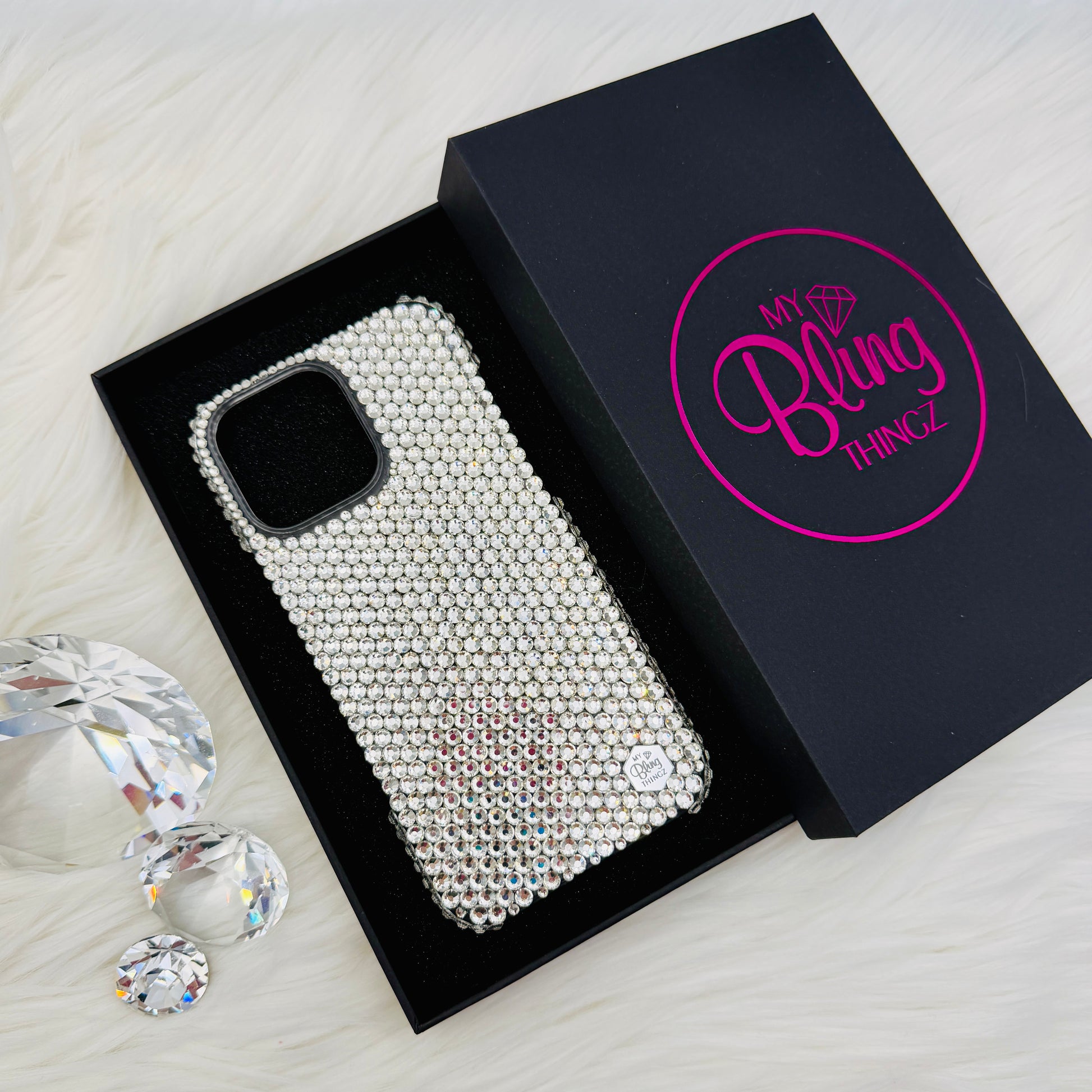 Luxury Bling Phone Case for iPhone, Clear Crystal, Made with premium glass rhinestones
