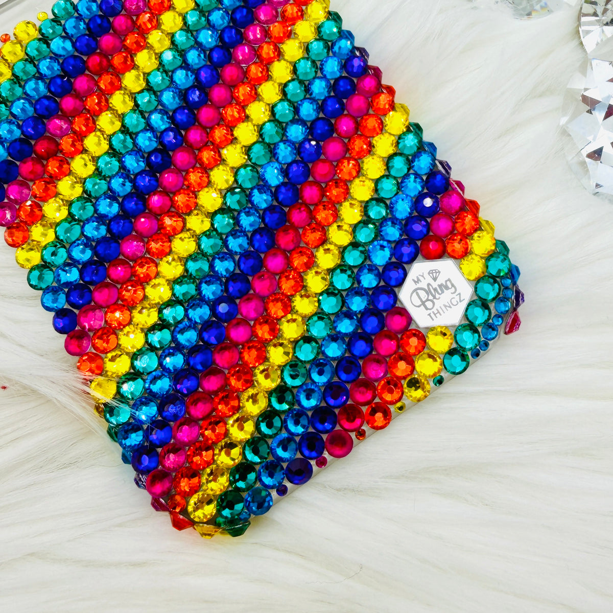 Luxe Bling Phone Case for iPhone - Rainbow Design - Premium Glass Rhinestones