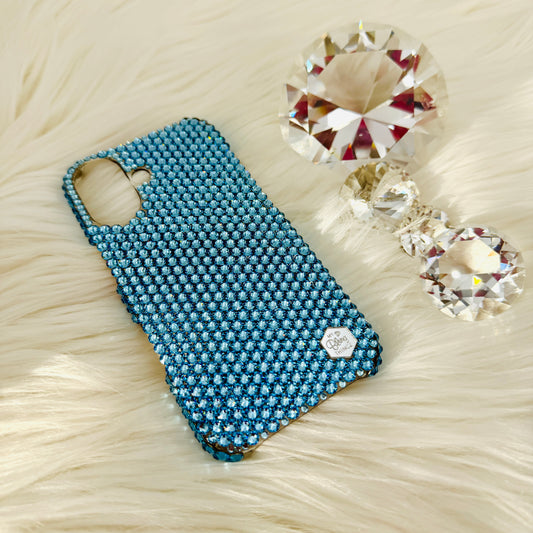 Luxury Bling Phone Case for iPhone, Aqua, Made with Swarovski Crystals