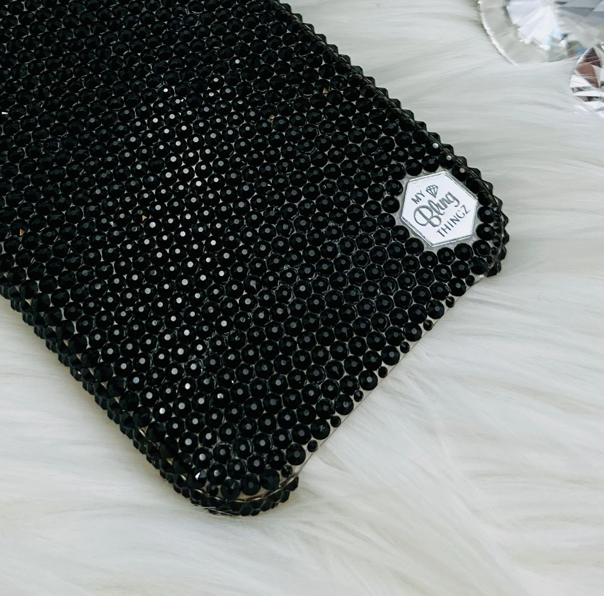 Luxury Bling Phone Case for iPhone - Jet Black 3mm SS12 - Made with Swarovski Crystals