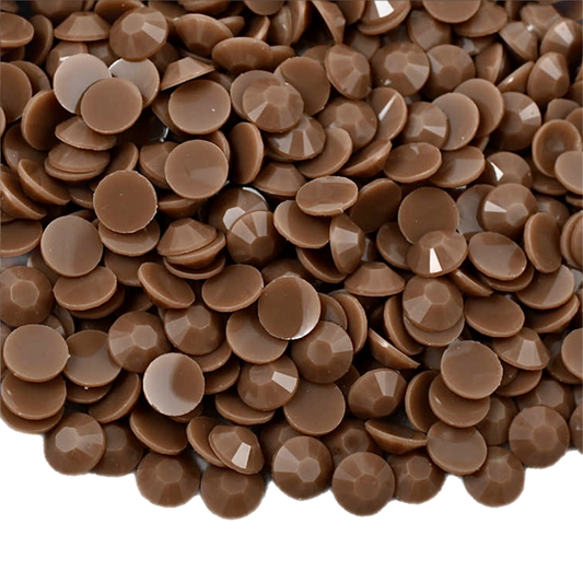 Solid Coffee Resin Jelly Round Flat Back Rhinestones