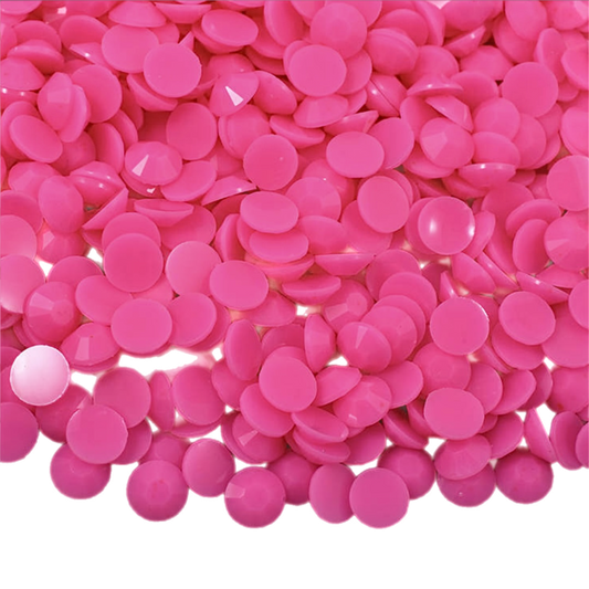 Solid Rose Resin Jelly Round Flat Back Rhinestones