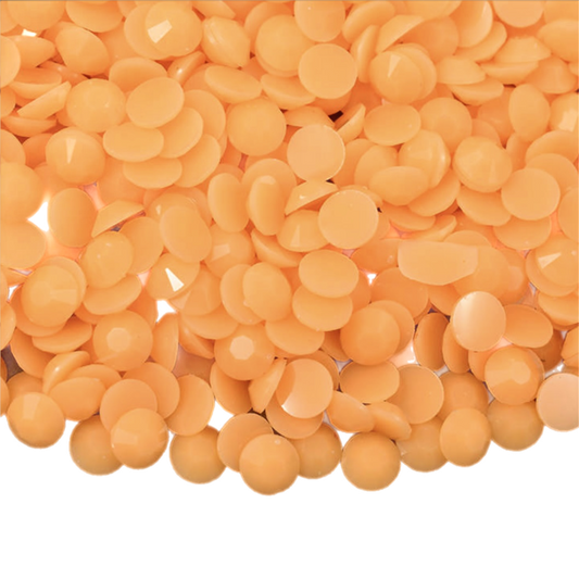 Solid Orange Resin Jelly Round Flat Back Rhinestones