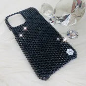 Luxury Bling Phone Case for iPhone, Black, Made with Swarovski Crystals