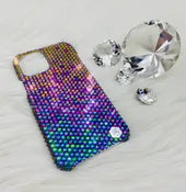 Luxury Bling Phone Case for iPhone, Magic Green, Made with premium glass rhinestones
