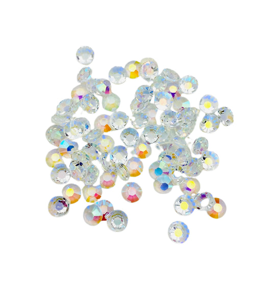TRANSPARENT AB Resin / Jelly Round Flat Back Rhinestones  - Pineapple Gummy
