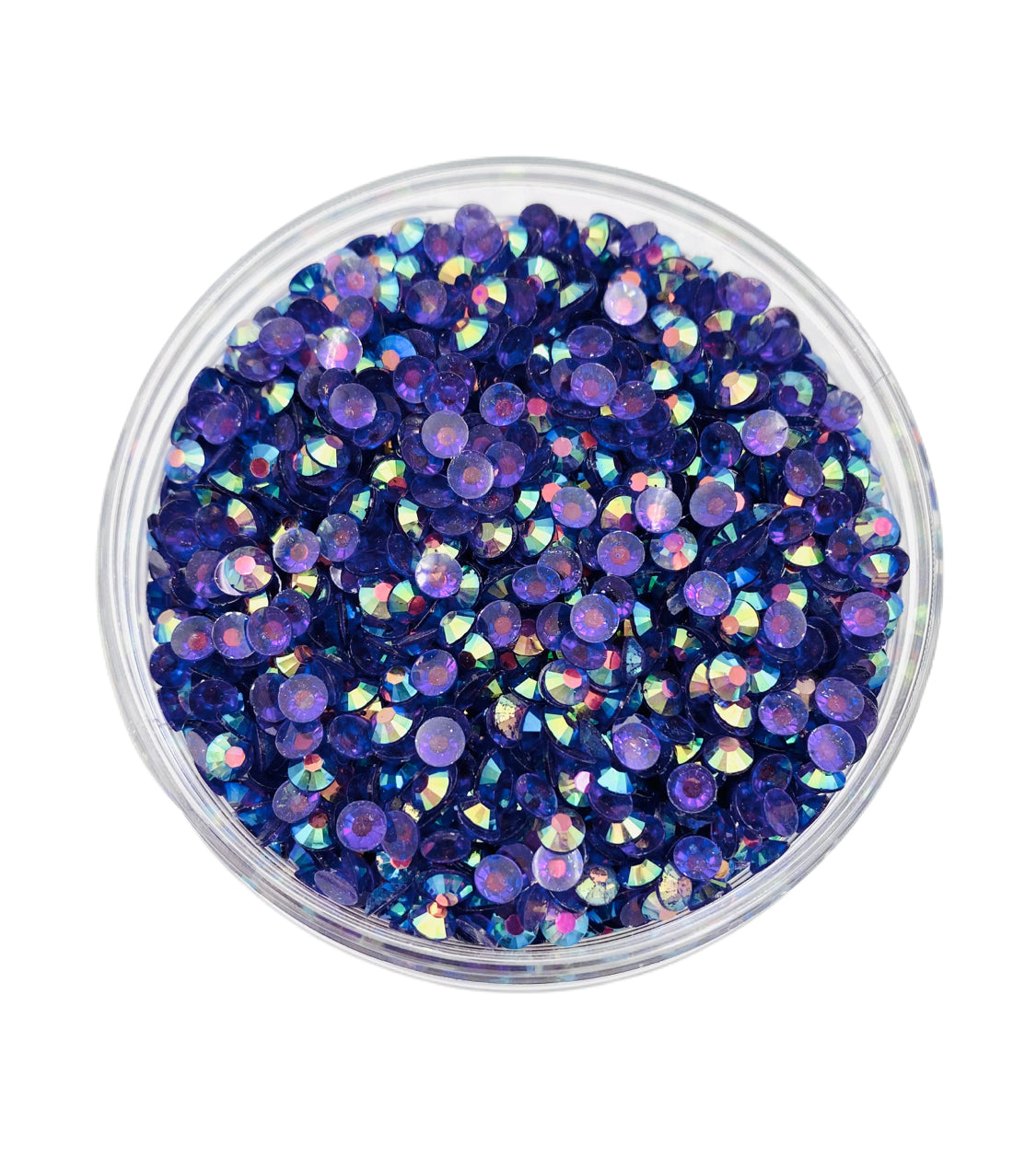 TRANSPARENT AB Resin / Jelly Round Flat Back Rhinestones  - Grape Soda