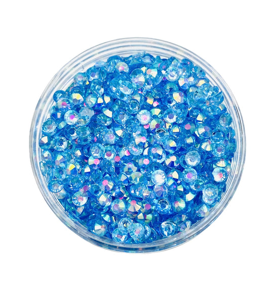 TRANSPARENT AB Resin / Jelly Round Flat Back Rhinestones  - Cotton Candy