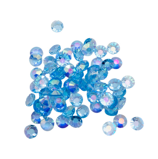TRANSPARENT AB Resin / Jelly Round Flat Back Rhinestones  - Cotton Candy