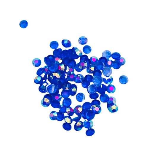 TRANSPARENT AB Resin / Jelly Round Flat Back Rhinestones  - Blueberry Blast