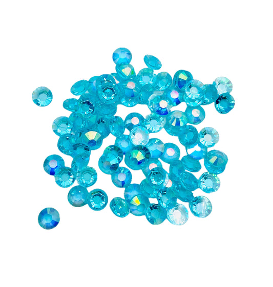 TRANSPARENT AB Resin / Jelly Round Flat Back Rhinestones  - Paradise Punch