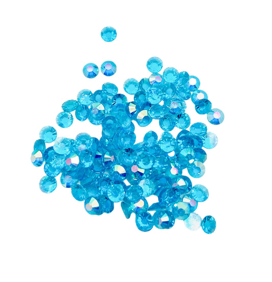 TRANSPARENT AB Resin / Jelly Round Flat Back Rhinestones  - Wintergreen Ice