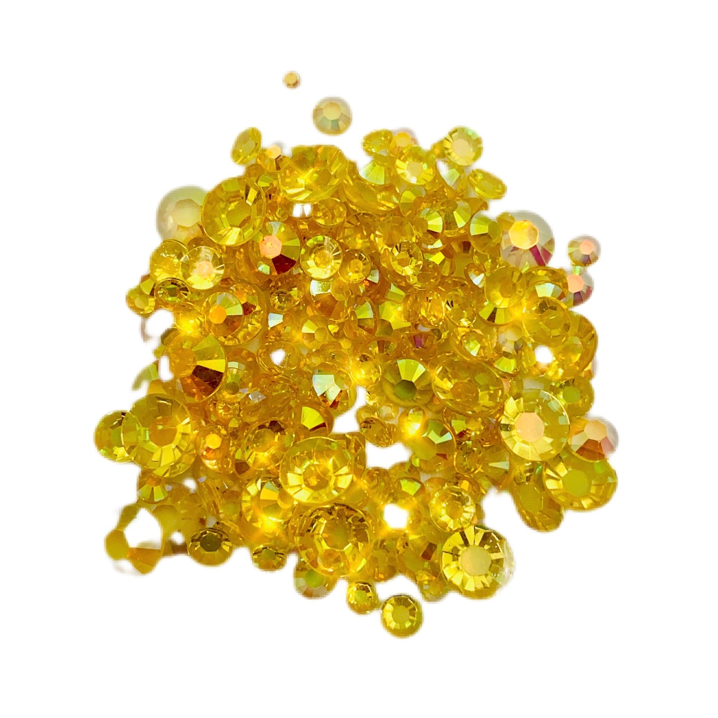 TRANSPARENT AB Resin / Jelly Round Flat Back Rhinestones  - HoneyComb