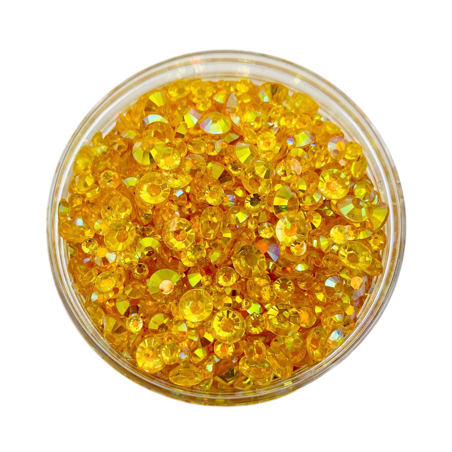 TRANSPARENT AB Resin / Jelly Round Flat Back Rhinestones  - HoneyComb