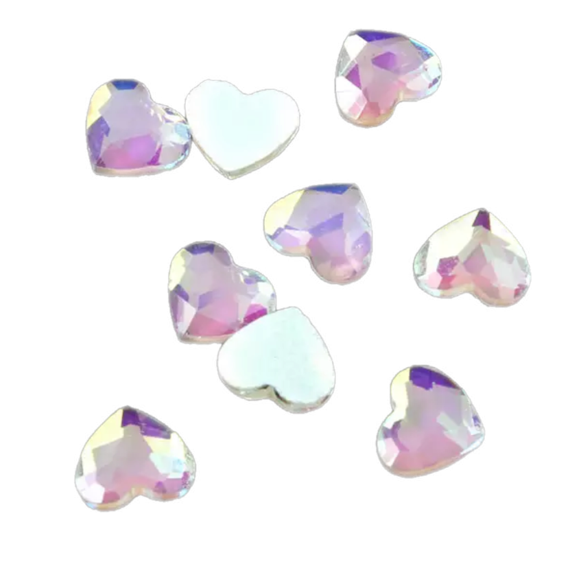 Mocha Glass Hearts  - 5.5 x 6mm
