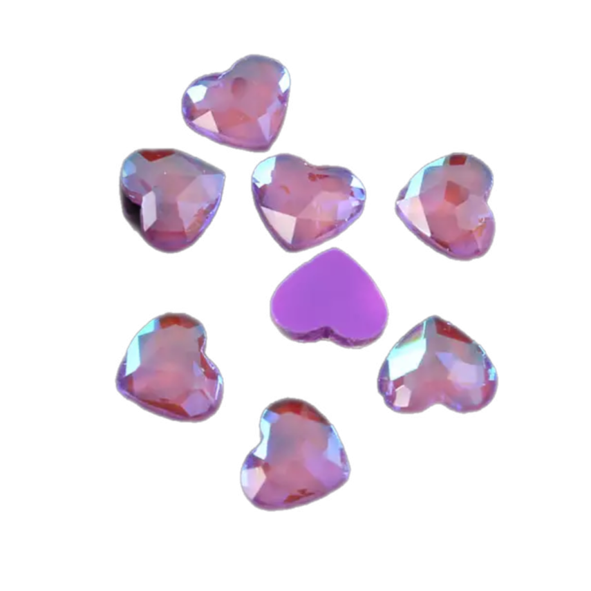 Mocha Glass Hearts  - 5.5 x 6mm