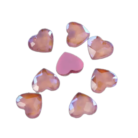Mocha Glass Hearts  - 5.5 x 6mm
