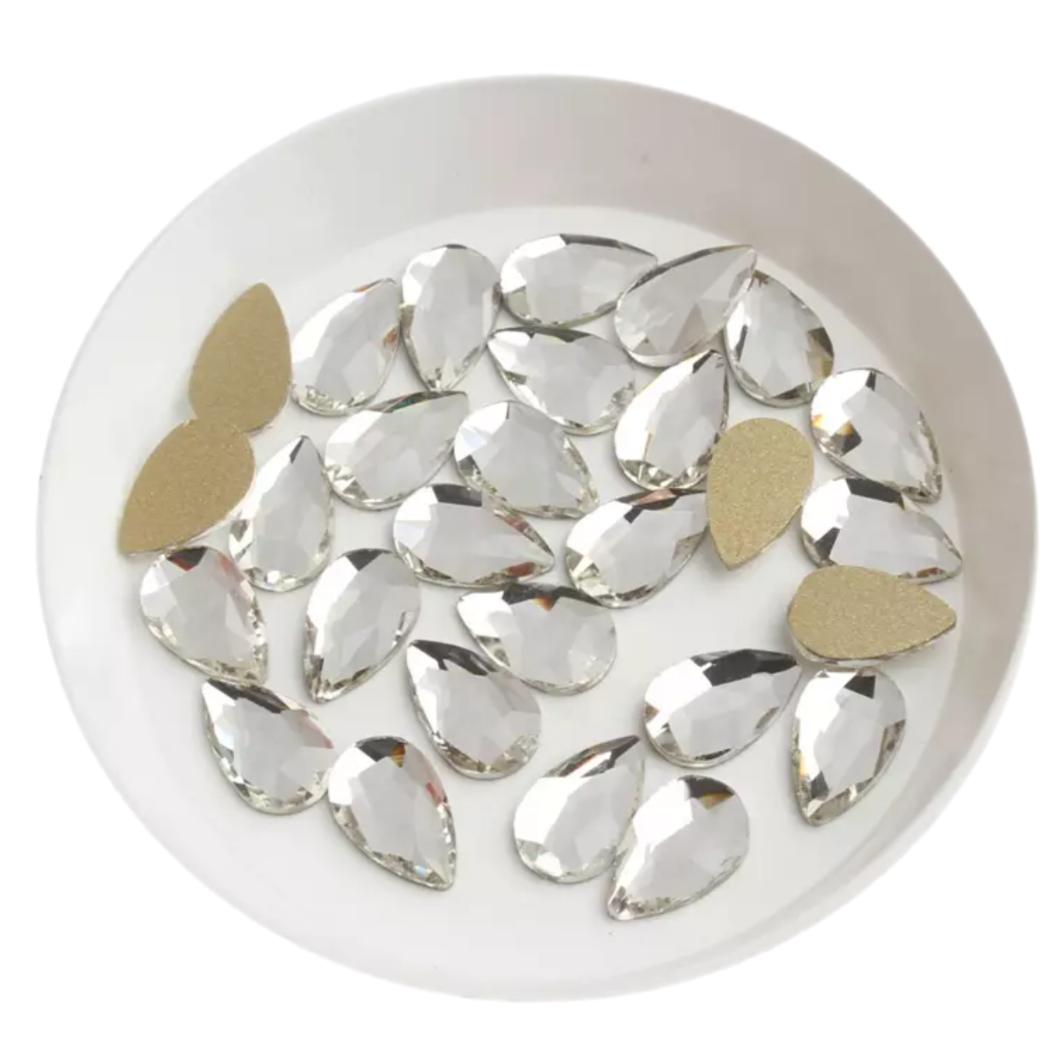 Glass Teardrops 7x10mm Flatbacks