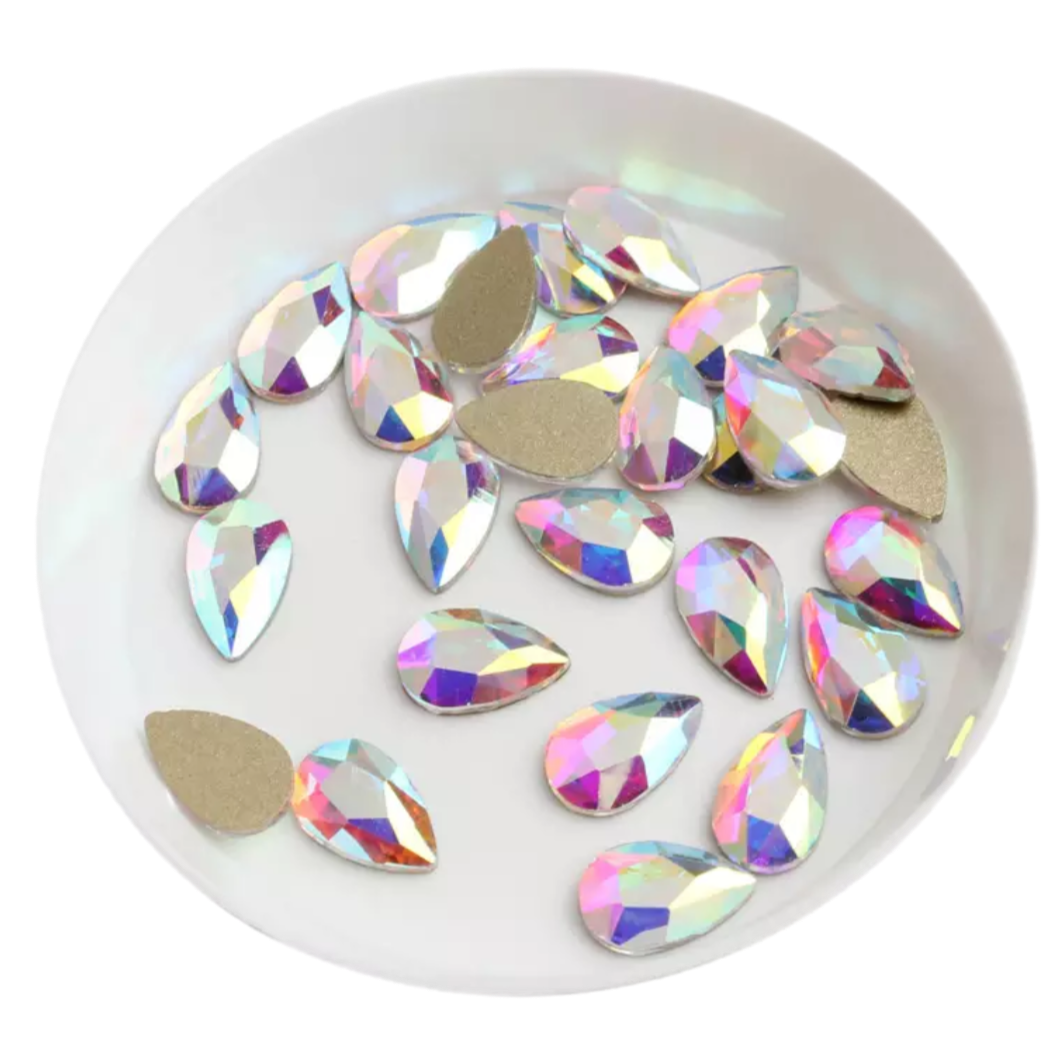 Glass Teardrops 7x10mm Flatbacks