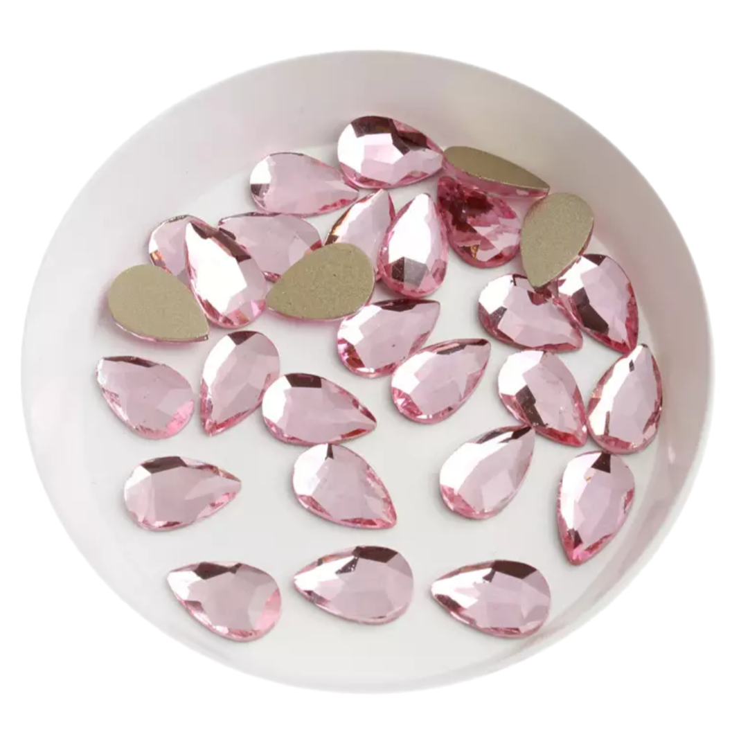 Glass Teardrops 7x10mm Flatbacks