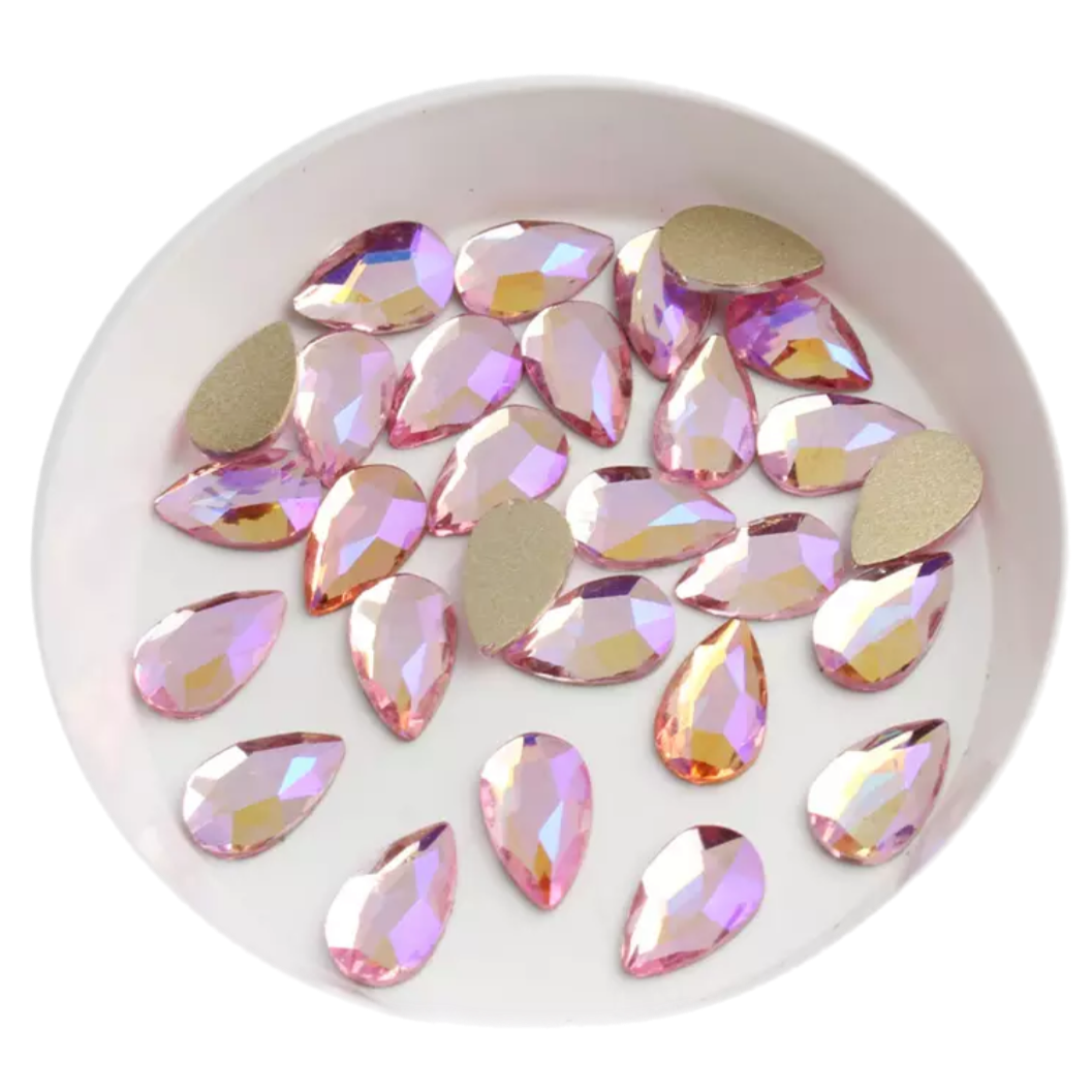 Glass Teardrops 7x10mm Flatbacks