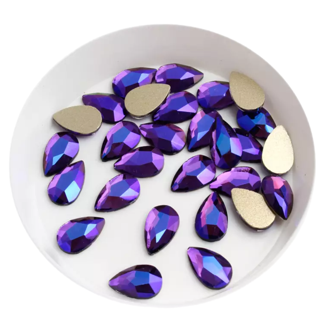 Glass Teardrops 7x10mm Flatbacks