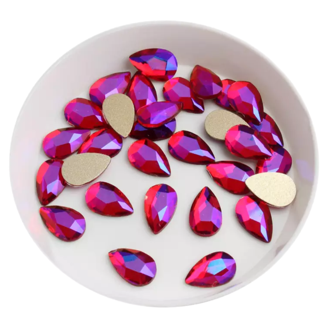 Glass Teardrops 7x10mm Flatbacks