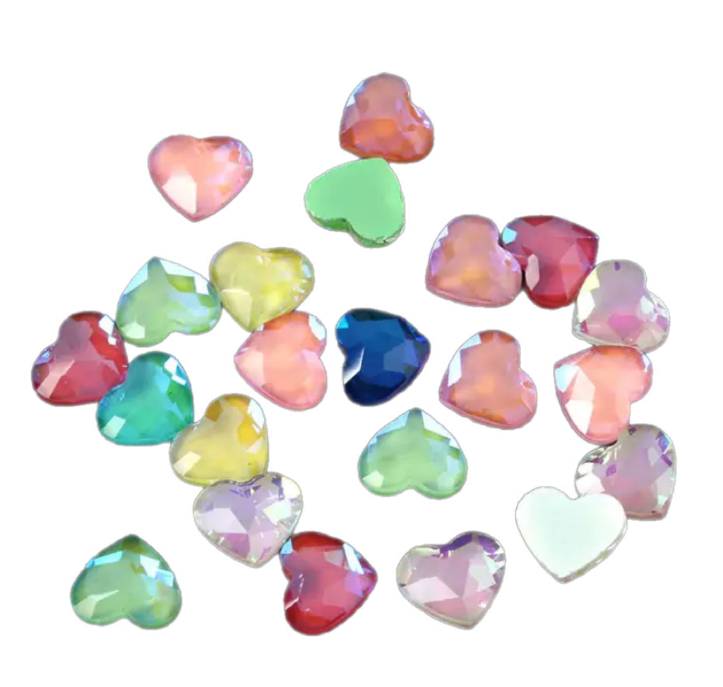 Mocha Glass Hearts  - 5.5 x 6mm