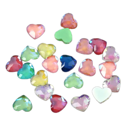 Mocha Glass Hearts  - 5.5 x 6mm