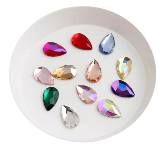Glass Teardrops 7x10mm Flatbacks