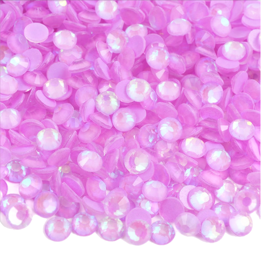 Luminous Light Amethyst Round Glass Flatback Crystals