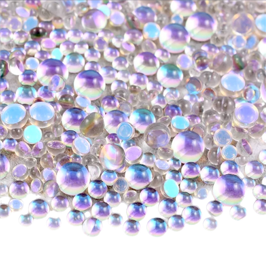 Purple Flame Happy Mermaid Tears Round Glass Flatback Crystals