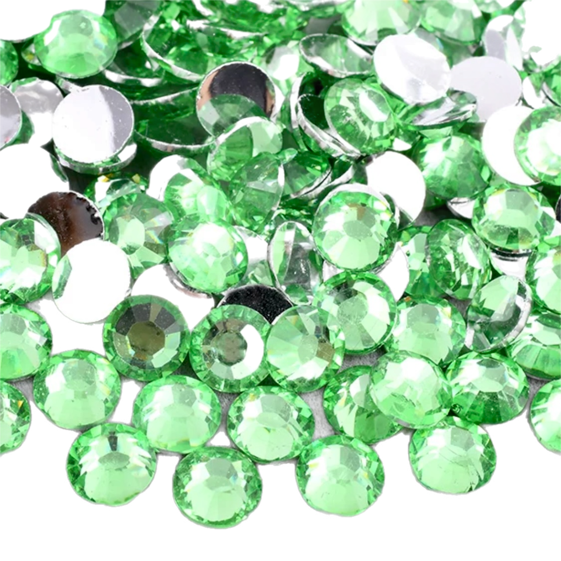 Peridot Resin Foil Back Round Flat Back Rhinestones