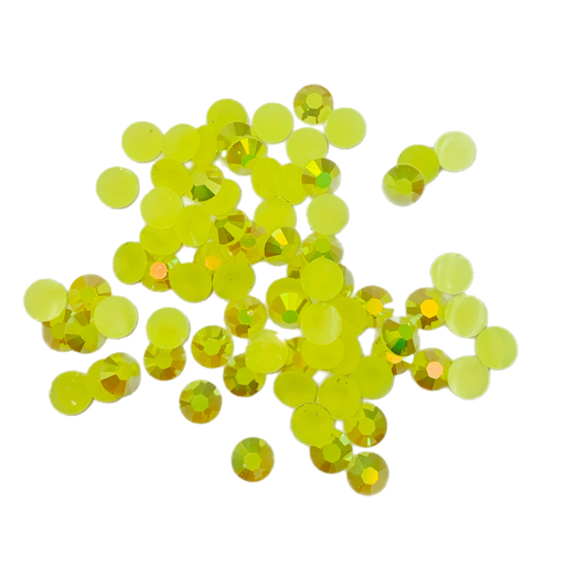 Jelly Citrine AB Round Flat Back Rhinestones