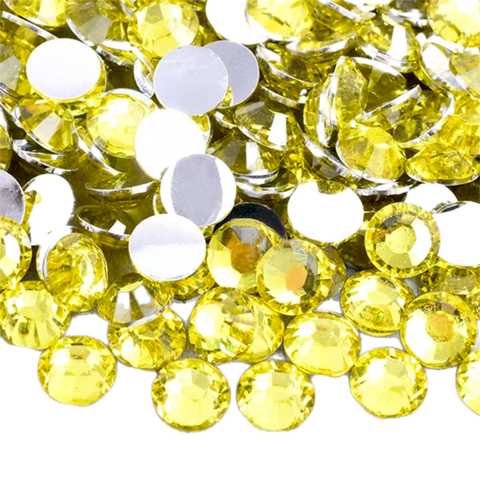 Citrine Resin Foil Back Round Flat Back Rhinestones