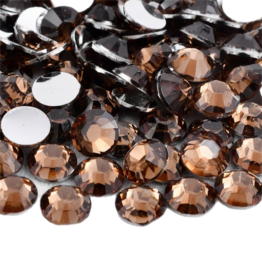 Coffee Resin Foil Back Round Flat Back Rhinestones