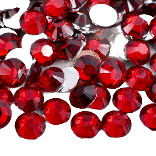 Dark Siam Resin Foil Back Round Flat Back Rhinestoneso