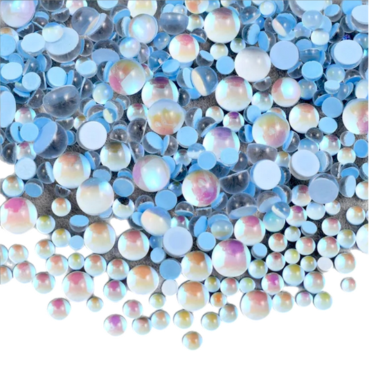 Light Sapphire Happy Mermaid Tears Round Glass Flatback Crystals