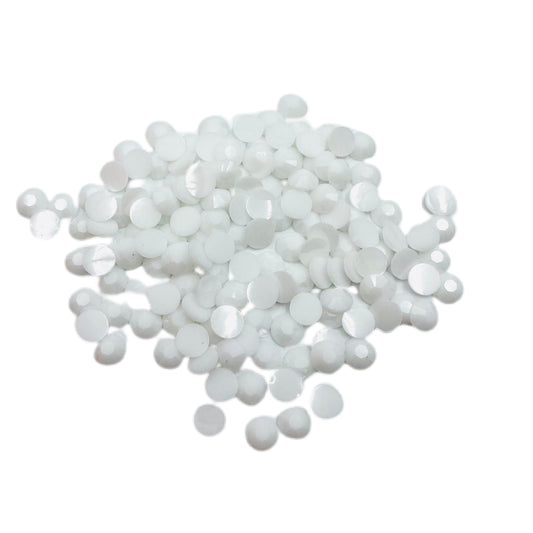 Solid White Resin Jelly Round Flat Back Rhinestones