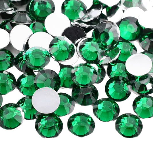 Emerald Resin Foil Back Round Flat Back Rhinestones