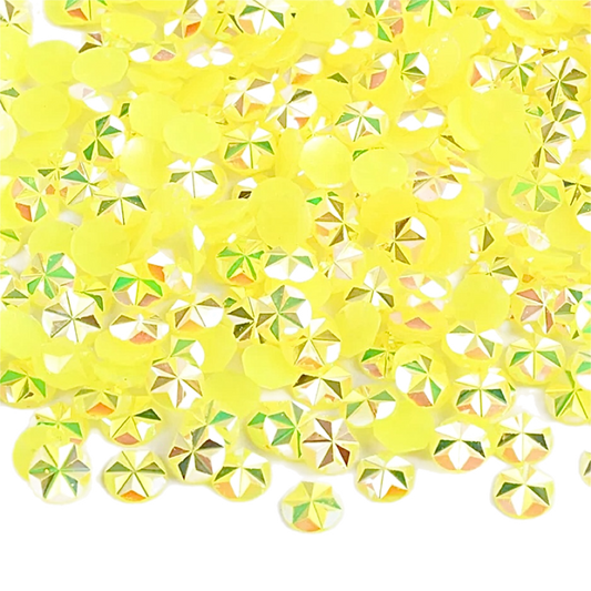 Flower / Star 5mm Jelly Citrine AB Round Flat Back Rhinestones